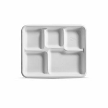 HUHTAMAKI CHINET Chinet Valley 8.5 in.X 10.5 in. 5Comp tray White, 5PK 22025